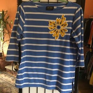 Bob Mackie Wearable Art top with flower..